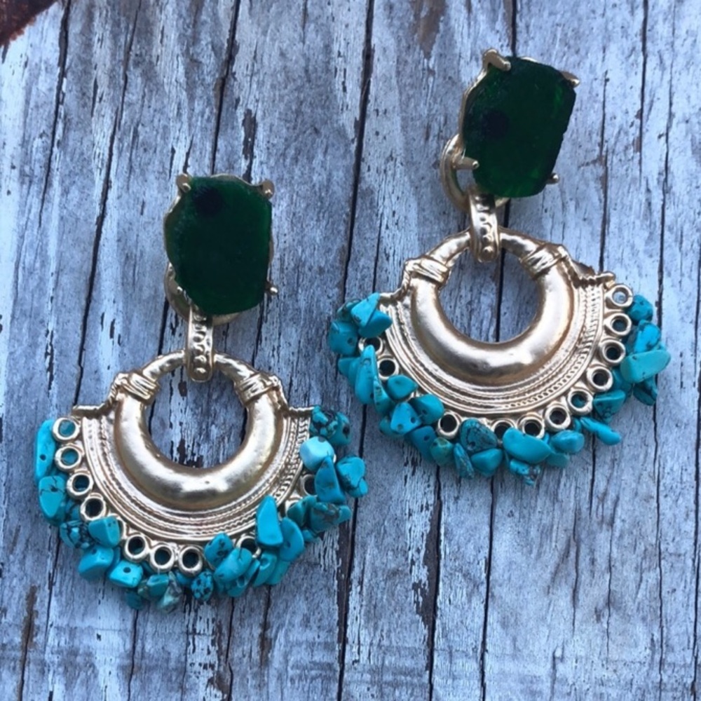 Moroccan Turquoise Statement Earrings!